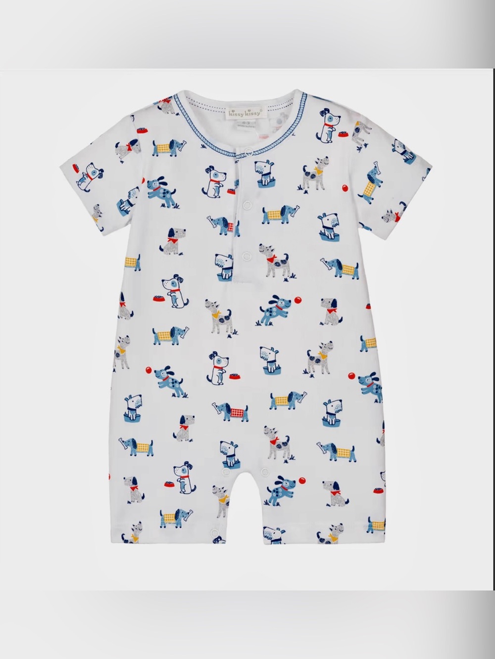 Kissy Kissy Boys White Pima Cotton Puppy Shortie. 6-9 months NWT